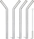 Borosilicate Glass Straws for 16 oz Tumbler, 9 inch 8mm BPA Free, Reusable Clear Bent Skinny Drinking Straws