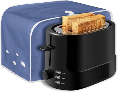 Cat Flower Print Toaster Cover 2 Slice Wide Slot, Lightweight Washable Dust Protection Appliance Bag Bread Maker Cover,