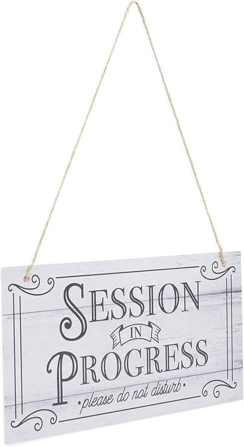 Stockroom Plus In Session Door Sign for Therapists - 5 x 10 in White PVC, 2 Pack Meeting In Progress & Quiet Please
