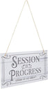 Stockroom Plus In Session Door Sign for Therapists - 5 x 10 in White PVC, 2 Pack Meeting In Progress & Quiet Please