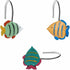 Fish Shower Curtain Hooks Rings for Under The Sea Bathroom Decor, Nautical Shower Curtain Hooks, Set of 12