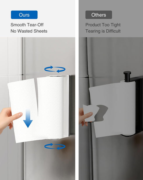 Magnetic Paper Towel Holder for Fridge, No Drilling, Strong Magnet, White, Paper Towel Holder Magnetic