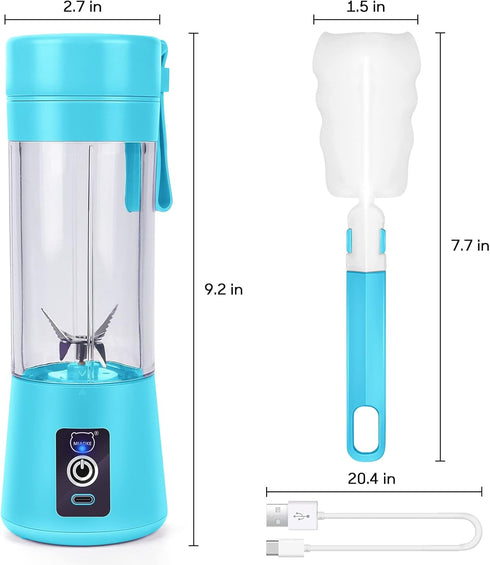 Portable Blender, MIAOKE Smoothie Blender, Personal Mini Juice Blender with Six 3D Blades, USB Rechargeable Juicer Cup