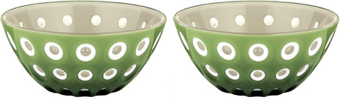 Le Murrine 4.7" Bowl Set of 2 - Moss Green & Sand, Chip Resistant & Unbreakable - Guzzini