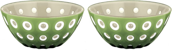 Le Murrine 4.7" Bowl Set of 2 - Moss Green & Sand, Chip Resistant & Unbreakable - Guzzini