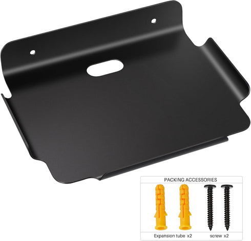 8" Floating Shelves for Wall, Metal Wall Shelf for Smart Home, Speakers, Internet Router, Security Camera (Black)