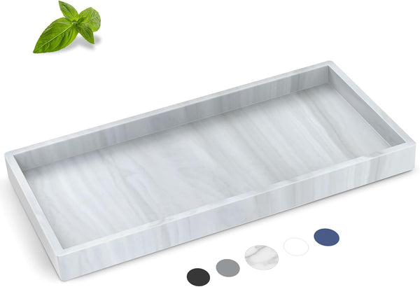 Bathroom Counter Tray, EG-SIPRO Thickened Silicone Bathroom Vanity Tray, Shatterproof Soap Dispenser Tray