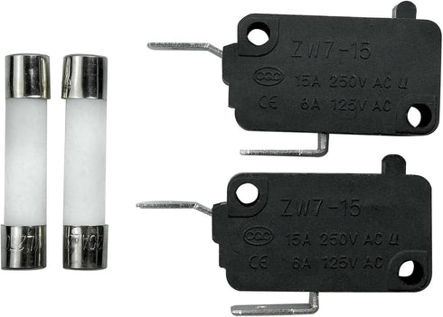 SZM-V16-FC-62 W10269458 Microwave Switch Normally Closed, Slow-Blow Ceramic Fuses Compatible with Whirlpool GE