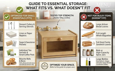 Chiron's Pantry Countertop, Chirons Pantry Bread Box with Clear View Window, Premium Bamboo Bread Storage for Kitchen