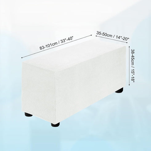 83-101cm 33"-40", uxcell Stretch Ottoman Cover Rectangular Oversized Square Ottoman Slipcover with Elastic for Foot