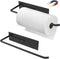 Paper Towel Holder Black, Toilet Paper Roll Holder Magnetic Towel Rack No