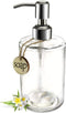 JASAI 16OZ Cylinder Glass Soap Dispenser | Rust Proof Stainless Steel Pump for Hand Soap, Kitchen