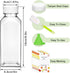 Leaflai 6 12oz Plastic Juice Bottles with Caps pcs - Reusable Juice Containers with Tamper Proof Lids White - Clear