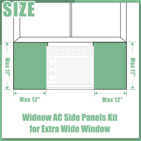 Window Air Conditioner Foam Insulating Panels, Window AC Unit Indoor Cover for Summer & Winter, Block Draft,17"H x 12"W Thickened Foam Panels for Extra Wide Window, 2 Pack (White)