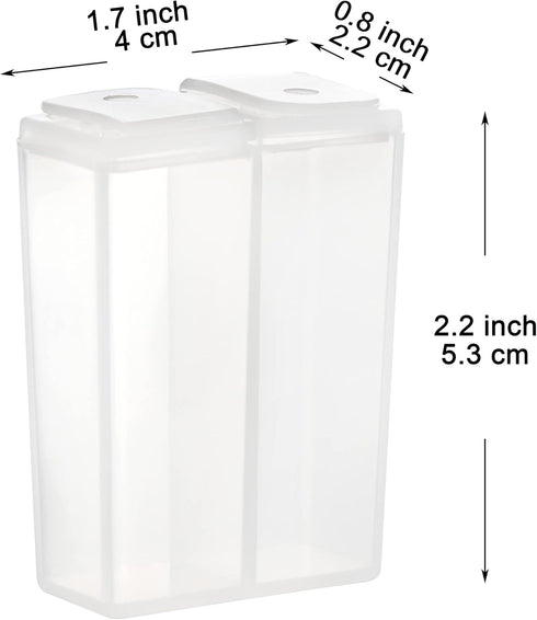 Youngever 4 Pack Plastic Salt and Pepper Shaker Set, Clear Salt and Pepper Containers with Lid, Plastic Spice Jar, Spice Dispenser To Go Set for Travel Camping Picnic Outdoors Kitchen Lunch Boxes. by Youngever