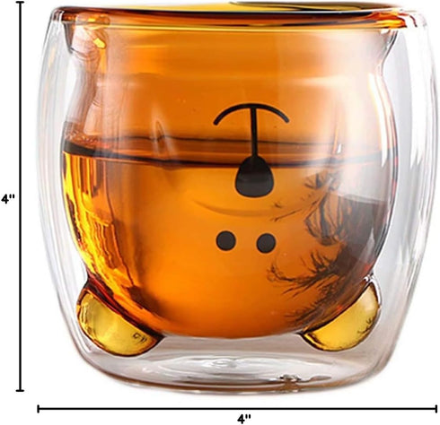 Old Fashioned Glasses, Cute Beer Mugs, Bear Tea Cup Coffee Couple Glass Mugs for Valentine's Day Gifts