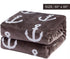 JML Throw Blanket for Couch, Super Soft Lightweight Microfiber Fuzzy Flannel, Shawls for Adults or Pets, Brown Anchor