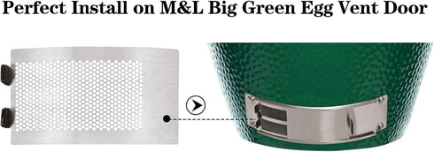 Dracarys Metal Punched BGE Mesh Screen Panel Big Green Egg Accessories Draft Door Screen, Big Green Egg Parts Stainless