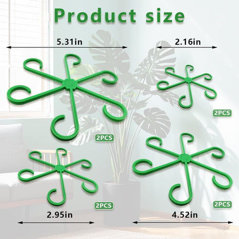 Yiqianhome 8PCS 4 Climbing Plant Stem Supports Sizes, Reusable Plastic Stakes Indoor/Outdoor Garden Flower Growth