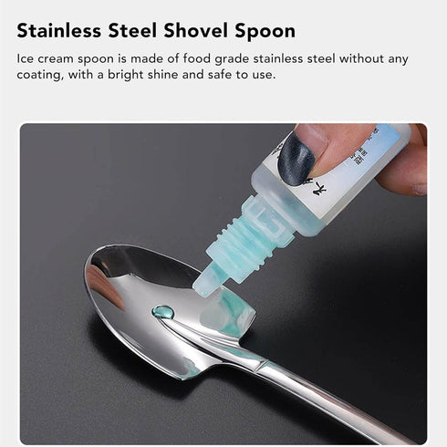 Ice Cream Spoon, Stainless Steel Cute Shovel Spoon Innovative Food Grade Material Reusable Sugar Dessert Cake Spoon for Home Cafe(4 Pointed Shovel)