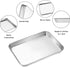 Wildone Set of 2 Stainless Steel Baking Sheets, 10 x 8 x 1 inch Cookie Sheet Baking Pans, Non Toxic & Easy Clean