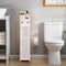 ShellKingdom Toilet Paper Holder Stand, Small Bathroom Storage Cabinet with Doors and