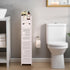 ShellKingdom Toilet Paper Holder Stand, Small Bathroom Storage Cabinet with Doors and