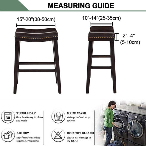 Set 2 Counter Bar Stool Cover Rectangle of Waterproof PU Height Bar stools Slipcovers Saddle Stool Slipcover Bench Seat