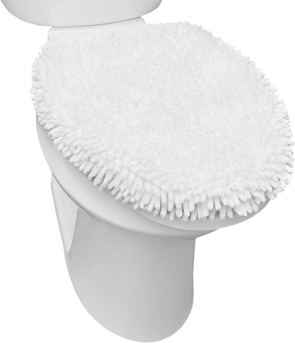 TOWN & COUNTRY BASICS Spa Step Noodle Solid Bathroom Toilet Lid Cover, Plush, Soft and Absorbent,