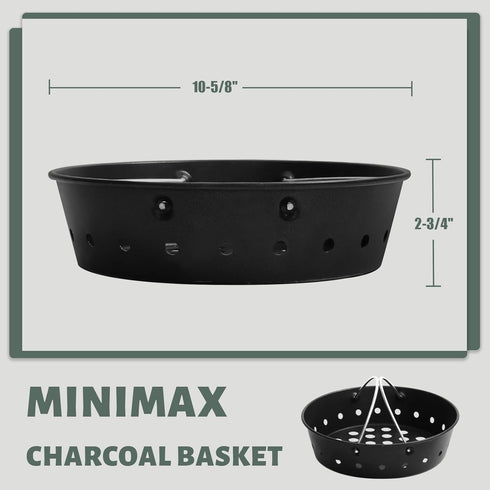 KAMaster Charcoal Basket Carbon Steel Fire Bowl for MiniMax,Small&Medium Bigg Green Eggs,Heavy Duty Enamel Coated