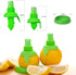 BJLIIO 2Pcs Set, Lemon Juice Sprayer, Manual Orange Juice Citrus Spray with Holder Plate, Green Citrus Sprayer Lemon