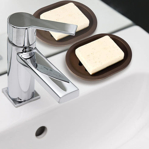 Topsky 2 Pcs Soap Dish for Shower, Double Layer Draining Soap Box with Drip Tray, Plastic, Bronze