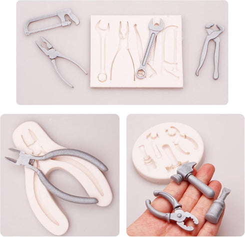 Tools Silicone Mold for Crafts, Hammer Wrench Pliers Design, DIY Resin Fondant Molds