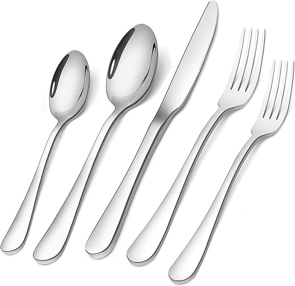 Silverware Set, Briout 20 Piece Flatware Set Service for 4, Stainless Steel Cutlery, Dishwasher Safe