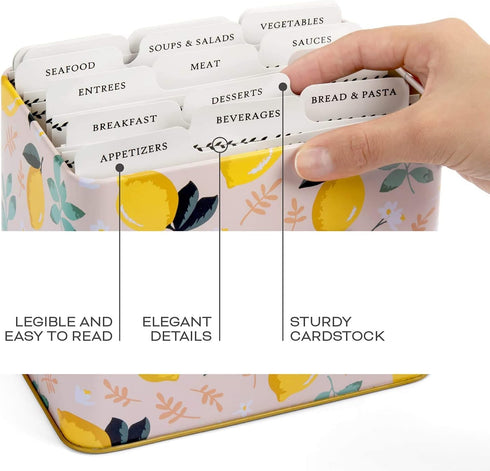 Jot & Mark Recipe Card Dividers | 24 Tabs, 4x6 Inch Cards, Organize Recipe Box (Classic)