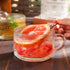 Set 4,14 OZ (2*Flower+2*Beads) Vintage Glass Coffee Mugs of Embossed Glass Coffee Cups Coffee Mugs for Cereal, Yogurt