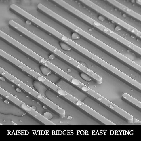 Dish Mat Silicone Dish Drying Mats for Drying Stemware, Silverware, Pots, Pans, Easy to Clean (Gray)