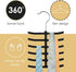 Home Basics 3-Pack Non-Slip Velvet Tie Hanger Organizer Rack, 360° Rotatable Hook, Holds 12 Ties Each