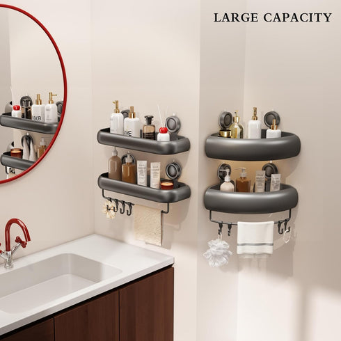 1 Pack CICUFY Shower Caddy Suction Cup, No Drilling Corner Shower Shelves, Rust Proof Bathroom Storage Organizer