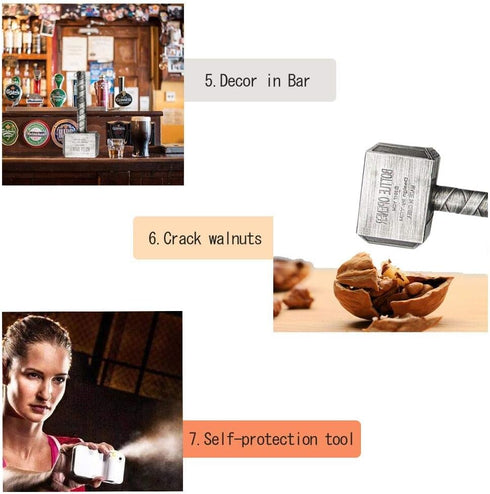2-Pack Magnetic Hammer Shaped Beer Opener and Glove Keychain Bottle Opener, Beer Gifts for Men