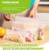 FORID Reusable Storage Bags - 12 Pack Extra Thick Freezer Bags, FDA Grade LEAKPROOF Lunch Bag for Food Storage