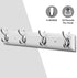 Coat Rack Wall Mounted White, 17" Wooden Modern Coat Hanger with 4 Hooks, Heavy Duty Zinc Alloy Wall Hook Rack