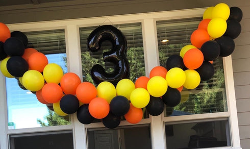 Yellow Black Orange Balloons, 100 Pack 12 inch Latex Balloons for Birthday Wedding Baby Shower Party Decoration