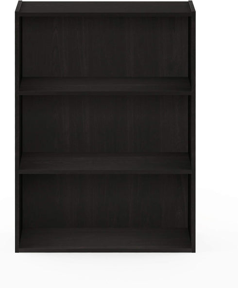 Furinno Pasir Open Shelf Bookcase, 3-Tier, Espresso
