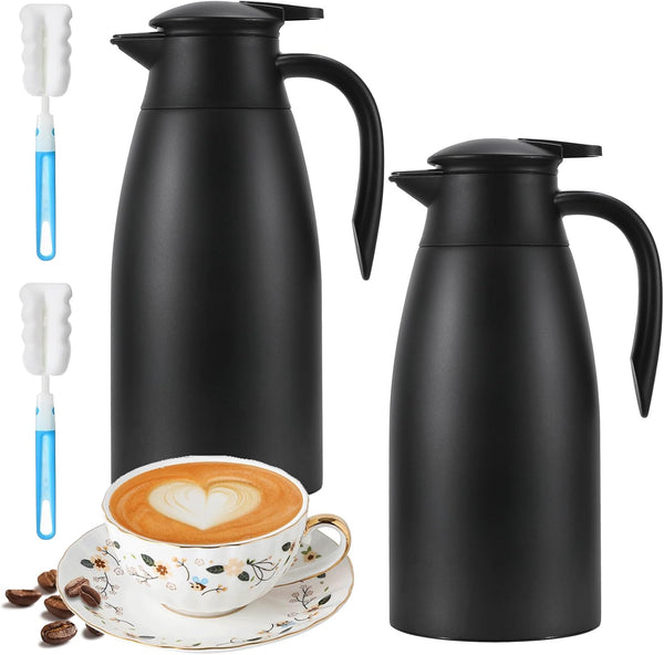 70 oz Thermal Coffee Carafe, Insulated Stainless Steel Coffee Carafes for Keeping Hot Beverages Hot for 12 Hours (2