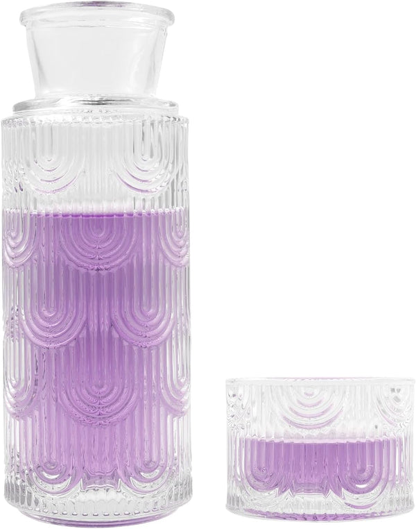 1Pcs Clear Night Carafe and Glass Set Dust Proof Glass Water Bottles