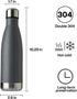 MEWAY 17oz Sport Water Bottle - Vacuum Insulated Stainless Steel, Leak-Proof Double Wall Cola Shape (Cold Gray, 1 Pack)