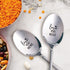Love You More, Love You Most, 2 Pcs Engraved Stainless Spoon Couple Gifts for Wedding Anniversary