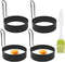 4 Pack Non Stick Stainless Steel Egg Maker, Cooking Rings Shaper for Pancakes and Sandwiches, Metal Handle