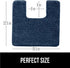 Gorilla Grip Plush Absorbent Shaggy Chenille Bath Rug Mat - Machine Washable, Navy, 22.5x19.5